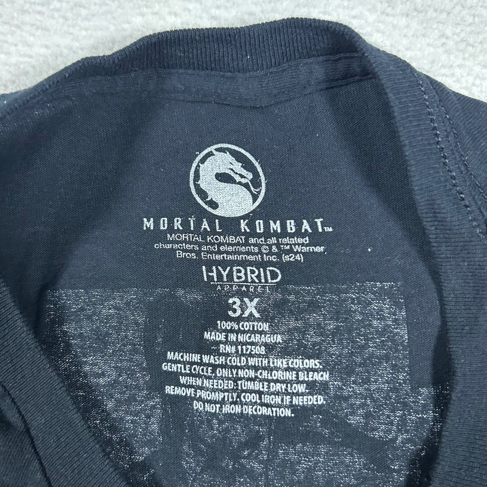 Mortal Kombat Klassic T-Shirt Mens 3X Black Graphic Goro‎ Raiden Scorpion Retro - Picture 3 of 7